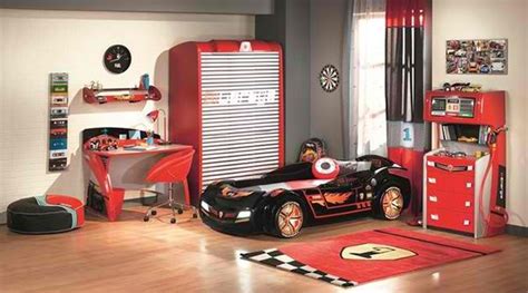The twin bed frame features a sleek and exotic sports car design painted in bright red and topped off with four stylish black rims on each wheel. Zoom with Style in 20 Car Themed Bedroom for Your Boys ...