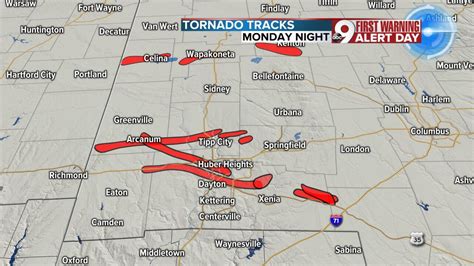 Map Tornado Paths From Mondays Storms