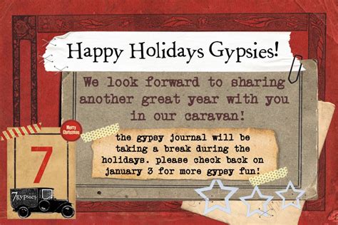 Gypsies Journal Happy Holidays And Our Christmas Card Winner