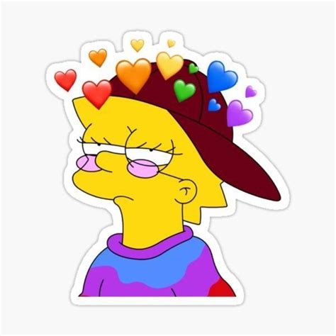 Sticker Lisa Simpson Em 2020 Adesivos Bonitos Adesivos Imprimíveis