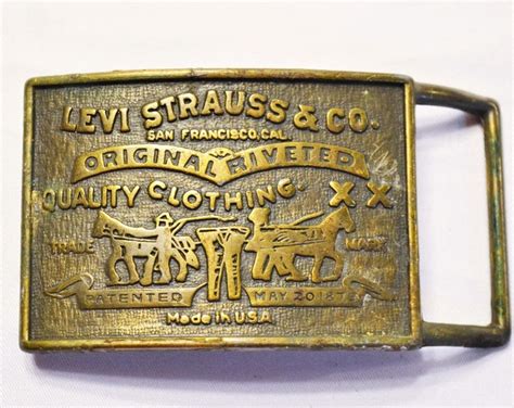 Vintage Levi Strauss Belt Buckle Levis Denim Jeans Buckle Brass Metal