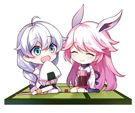 Kiana And Yae Sakura Anime Chibi Honkai Impact Kawaii Chibi