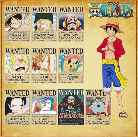 One Piece Pirates Wanted Posters New Edition Luffy 1 5 Billion Anime