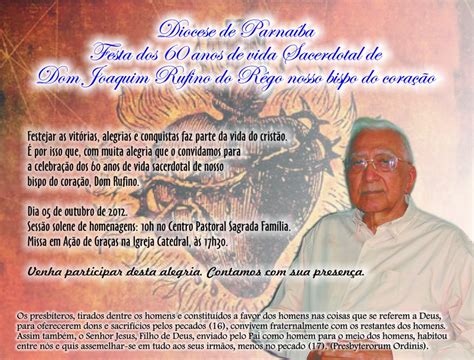 ComemoraÇÃo Alusiva Aos 60 Anos De Vida Sacerdotal De Rufino Bispo