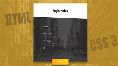How To Create Registration Form Using Html Css And No Javascript Youtube
