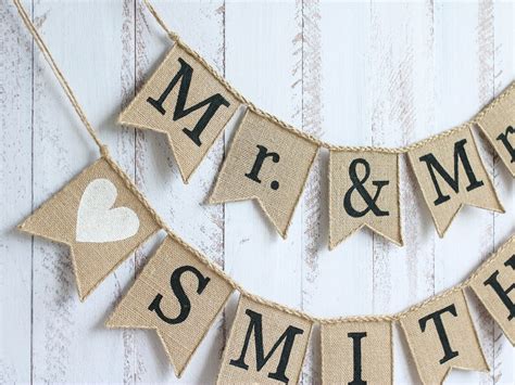 Mr And Mrs Wedding Banner Mr And Mrs Banner Mr And Mrs Burlap Etsy