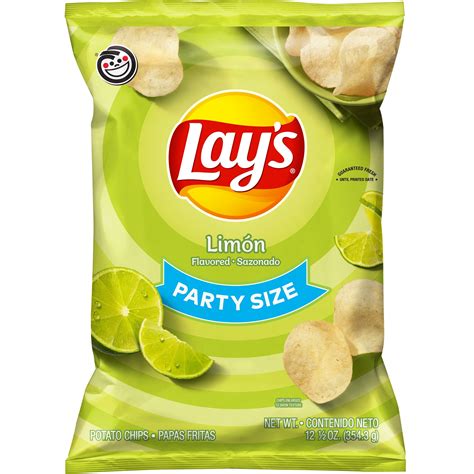 Lays Limon Flavored Potato Chips Party Size 125 Oz Bag Home And Garden
