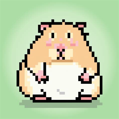 8 Bit Pixel Hamster Animal For Game Assets In Vector Illustration