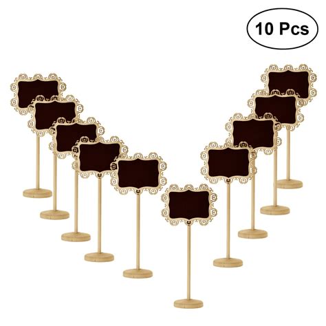10pcs Mini Chalkboards Rectangle Blackboard With Stand Message Board Signs For Wedding Party