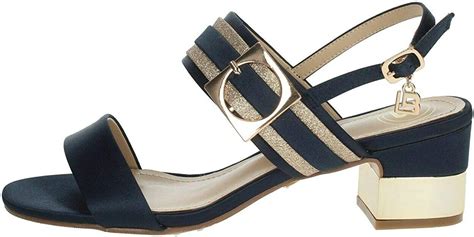 Laura Biagiotti Ladies Summer Sandals Blue Satin 6159 Navy