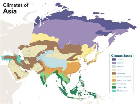 Climate Map Of Asia Map Vector