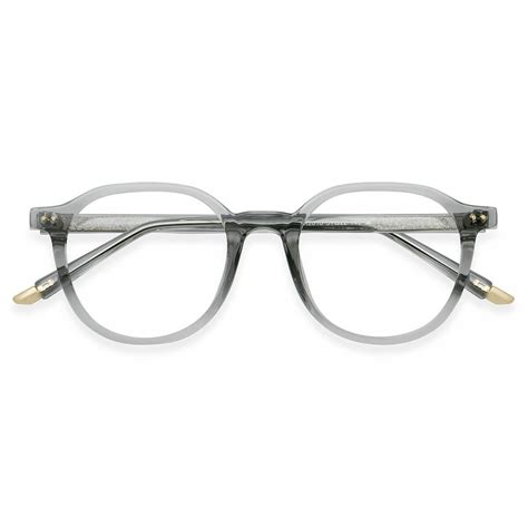 Ch2816 Round Gray Eyeglasses Frames Leoptique