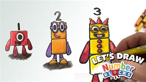 Lets Draw Numberblocks One Two And Three Youtube