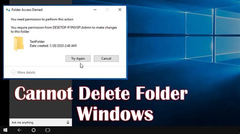 Cannot Delete Folder Windows 10 YouTube