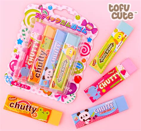 Buy Kawaii Chewing Gum Scented Eraser Set Of 4 At Tofu Cute