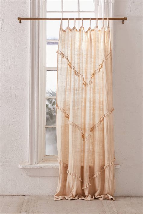 Greta Fringed Window Panel Bohemian Curtains Curtains Living Room