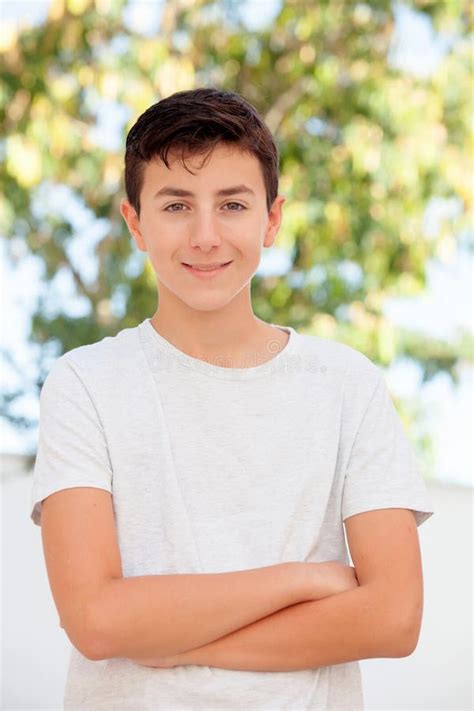 Casual Thirteen Year Old Teenage Boy Stock Photo Image Of People