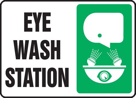 Eye Wash Station Sign Green Background Sign