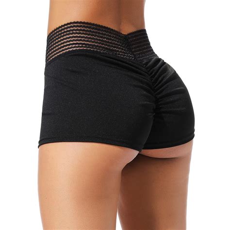FITTOO FITTOO Women Sexy High Waisted Shorts Sport Scrunch Butt Pants