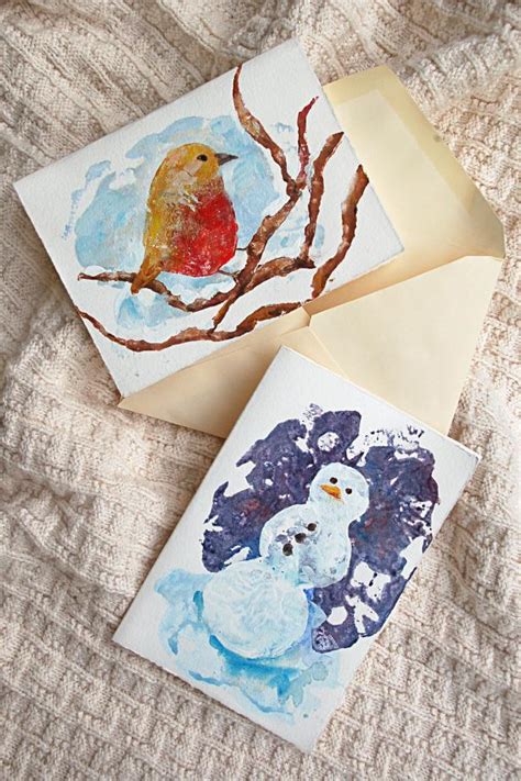 Drawing and painting, playing video games, writing poems & letters etc. Handmade Potato Stamp Christmas Cards | HGTV