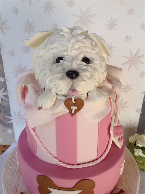 Doggie Pink Fondant Cake Puppy Dog Cakes Puppy Cake Dog Birthday Cake