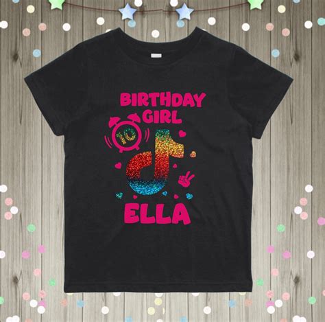 Personalised Tik Tok Birthday Girls T Shirt Viral Party Kids Etsy Italia