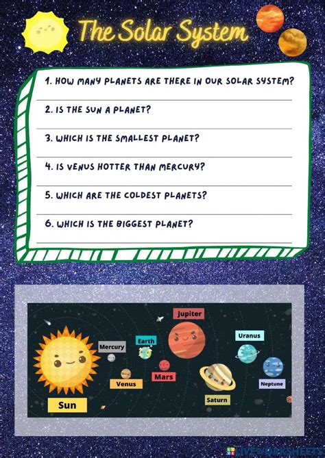 Reading The Solar System Worksheet Live Worksheets