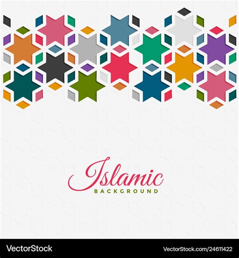 Islamic Pattern Background In Colorful Style Vector Image