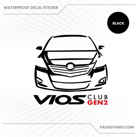 Vios Gen 2 Club Decal Sticker For Cars Laptops 6 Inches X 6 Inches