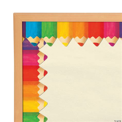 Jumbo Colored Pencil Bulletin Board Borders 12 Pc