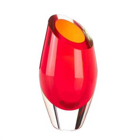 Vase Modern Red Cut Glass Colorful Flower Vases Decorative
