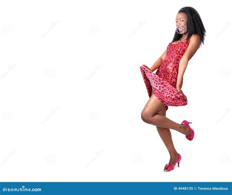 fille africaine attirante en rouge image stock image du soirée bonheur 4948135