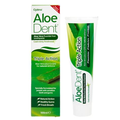 aloe dent triple action aloe vera toothpaste with co q10 100ml holland and barrett