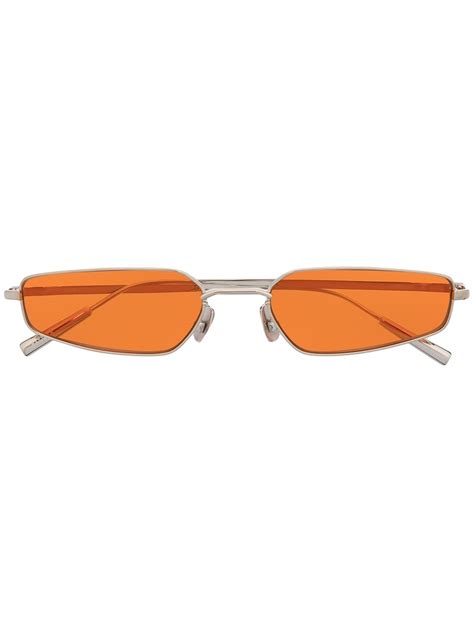 Ambush Rectangle Frame Orange Tinted Sunglasses Farfetch