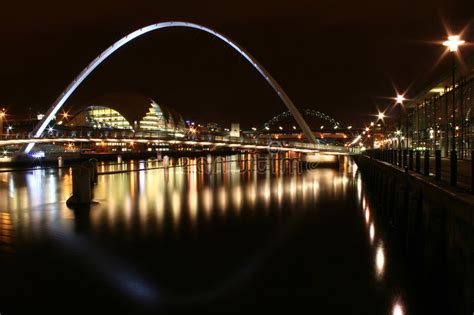 Newcastle Quayside At Night Editorial Photography Image Of Bridges