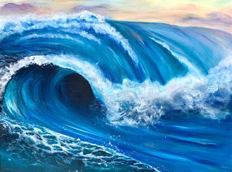 Original Acrylic Wave Painting Ocean Painting Water Painting Etsy