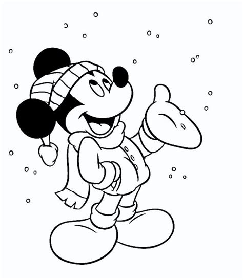 Colorea Tus Dibujos Dibujo De Miki Maus Bajo La Nieve