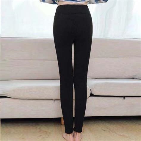 Cheap Solid Warm Winter Tight Thick Velvet Wool Women Cashmere Pants