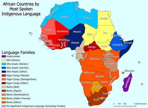 African Countries By Its Most Spoken Indigenous Language OC R LinguisticMaps