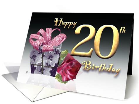 It is the second anniversary of your nineteenth birthday, rejoice that you are not getting old, you will always remain young and delicate as the flower you are. Gift box red rose birthday card Happy 20th Birthday pink... (412053)