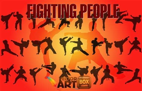 Fighting People Vectors Graphic Art Designs In Editable Ai Eps Svg