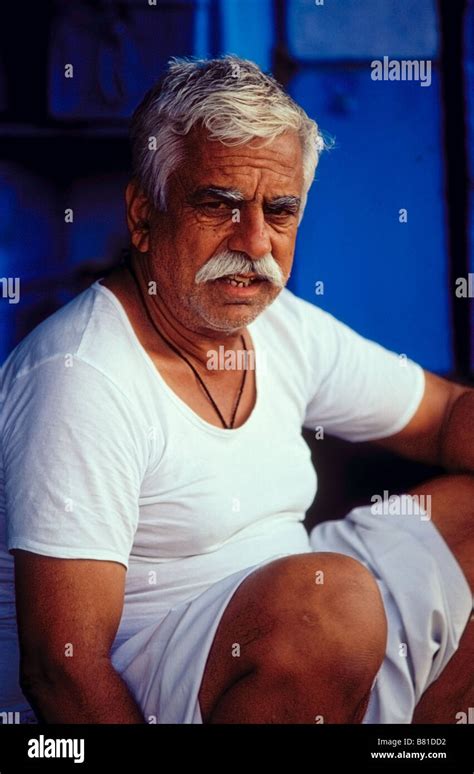 Portrait Of An Indian Man In White Lungi And Kurta Stock Photo Alamy