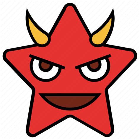 Cartoon Devil Emoji Emotion Evil Smiley Star Icon Download On