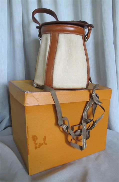 Vintage Limited Edition Hermes Feedbag Bucket Bag Leather And Fabric W