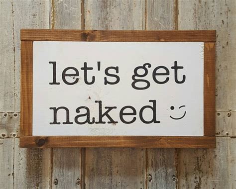 Lets Get Naked Funny Art Bathroom Wall Decor Bathroom Sign