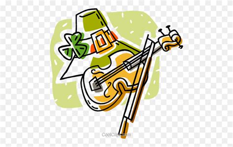Hat With A Shamrock And Fiddle Royalty Free Vector Clip Art Fiddle