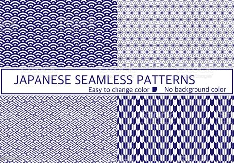 Japanese Seamless Patterns Seigaihaasanohasayagatayagasuri 4piece Set