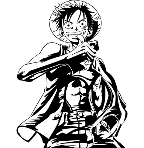 Luffy Clipart Luffy One Piece Black And White Png Image With