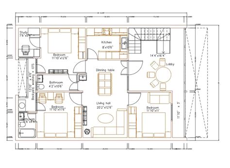 30x50 Ft House Layout Plan Drawing Download Dwg File Cadbull House