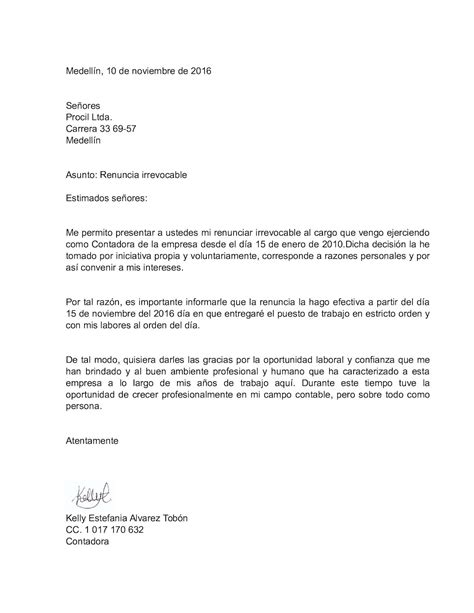 Carta De Renuncia Laboral Y Agradecimiento Guatemala About Quotes D